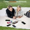40000mAh Portable Charger with Built-in 4 Cables (Type-C, Lightning, USB-A, Micro), Fast Charging Power Bank with LED Flashlight