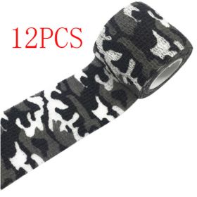 Camouflage Non-woven Elastic Bandage (Self-adhesive) (Option: 2style-5cm-12PCS)