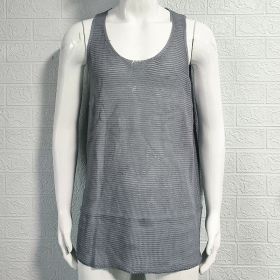 Men's Summer Loose Sleeveless Knitted Vest (Option: Gray-XXL)